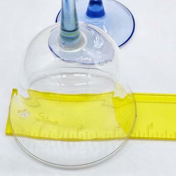 Americana Light Blue Cristal D'Arques Crystal Wine Glasses 7" flared Luminarc - Picture 9 of 9